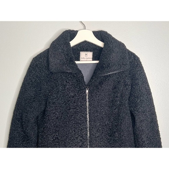 Dudley Stephens Sherpa Fleece Bleeker Collared Full Zip Jacket Black Small - Picture 3 of 7